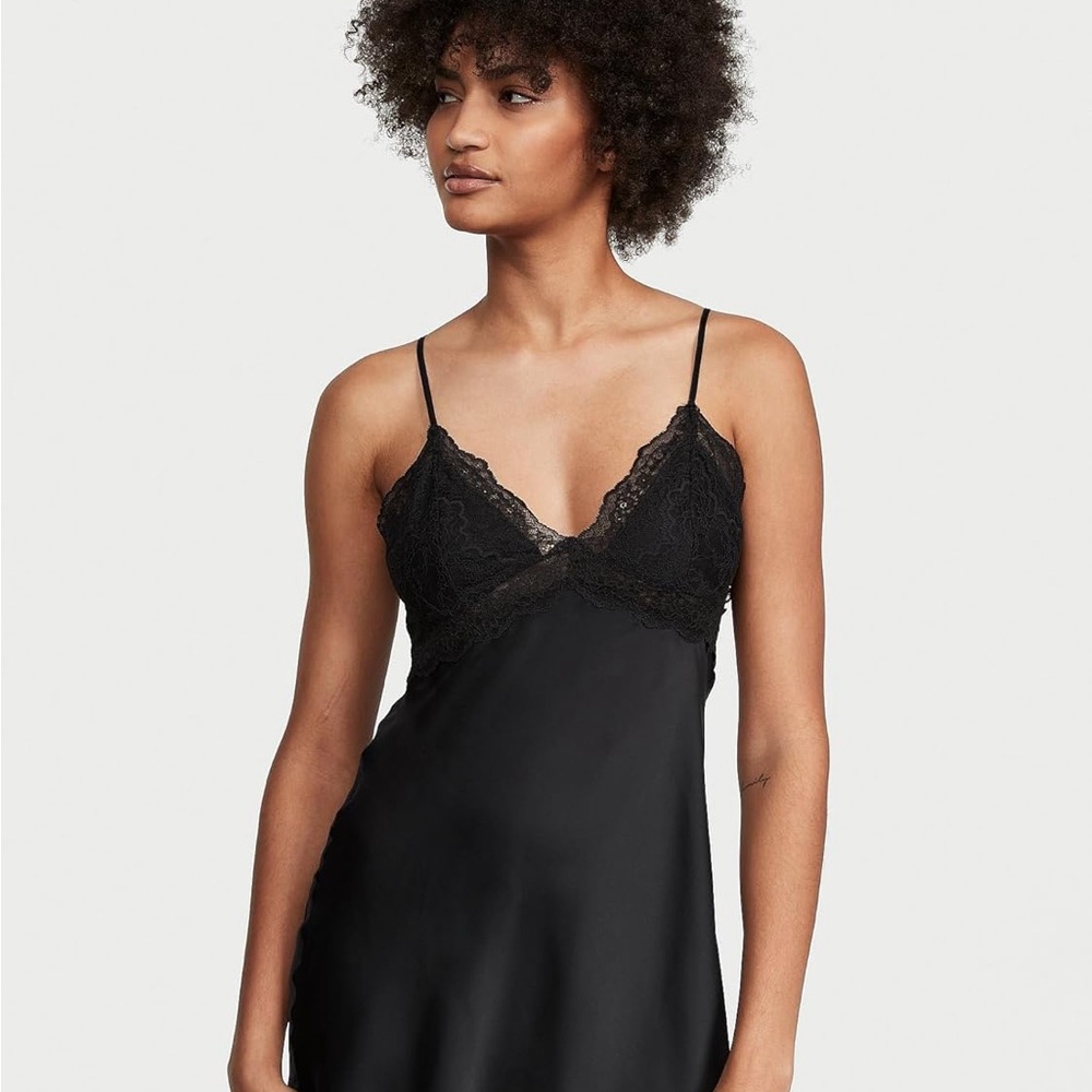 Victoria's Secret Stretch Satin Lace Cutout Slip, Women's Sleepwear